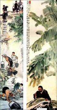 Tinta china antigua de agricultores de Xu Beihong Pinturas al óleo